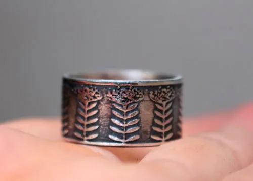 El encaje de la reina Ana, anillo flor de umbela en plata