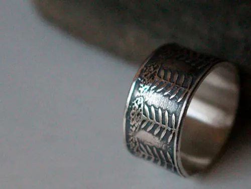 El encaje de la reina Ana, anillo flor de umbela en plata