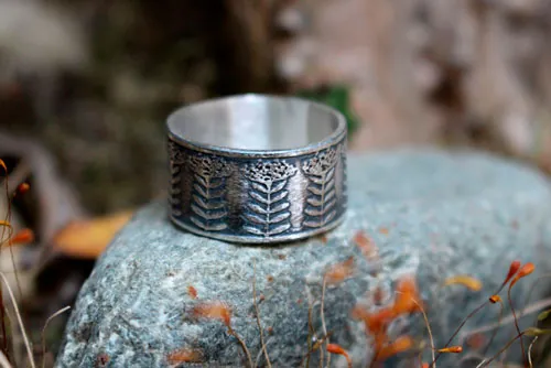 El encaje de la reina Ana, anillo flor de umbela en plata