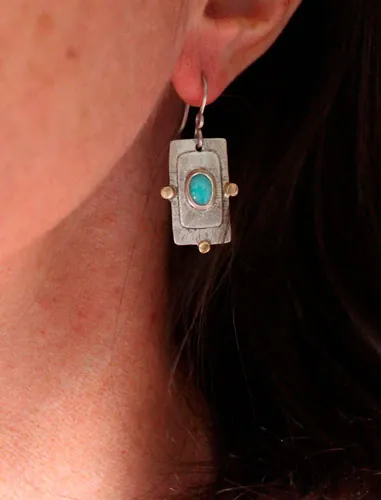 El sueño de una estrella, aretes celestes en plata, oro y amazonita