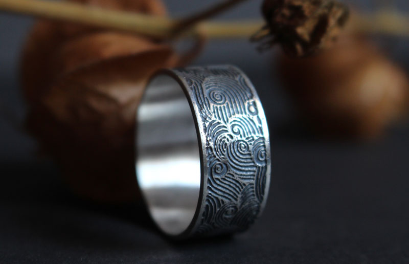 El viento, anillo elemento aire en plata