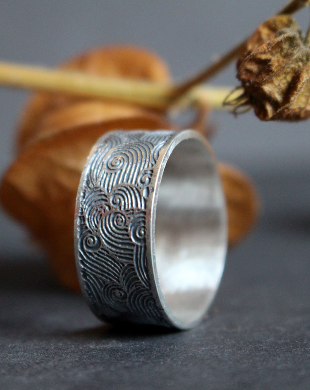 El viento, anillo elemento aire en plata