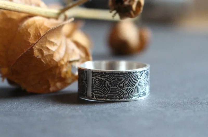 El viento, anillo elemento aire en plata