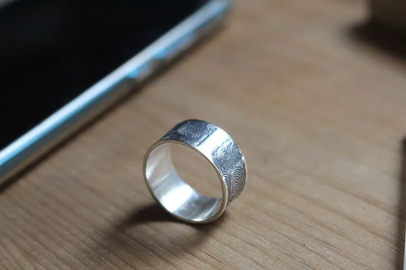 El viento, anillo elemento aire en plata