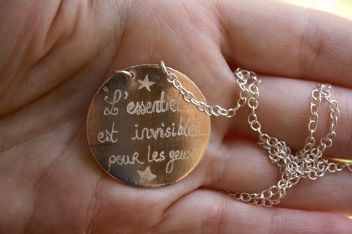 El volcán del Principito, collar las emociones según Saint-Exupéry en plata