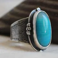 Entre el cielo y el mar, anillo náutico en plata y ágata azul