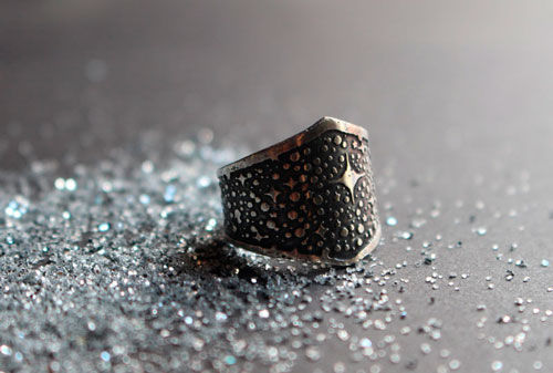 Eres polvo de estrellas, anillo estrellas de la Vía Láctea en plata