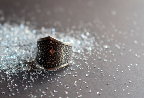Eres polvo de estrellas, anillo estrellas de la Vía Láctea en plata