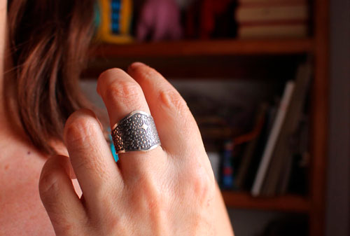 Eres polvo de estrellas, anillo estrellas de la Vía Láctea en plata