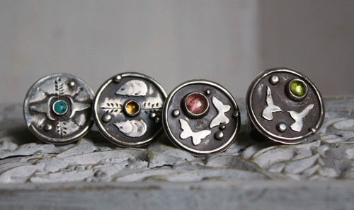 Erizo de otoño, anillo tótem animal en plata y citrino