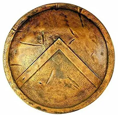 Escudo espartano, gemelos hoplitas griegos de Esparta en plata