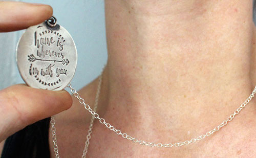 Estoy en casa en cualquier lugar donde estoy contigo, collar oso en plata