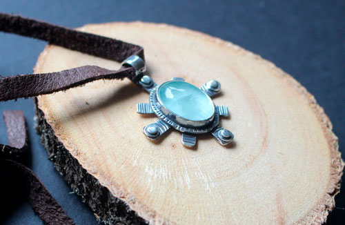 Estrella, collar celeste en plata y fluorita