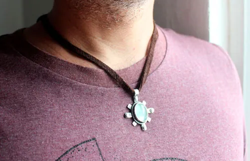 Estrella, collar celeste en plata y fluorita