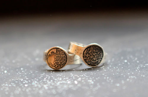 Fase de la luna, anillo lunar personalizable en plata