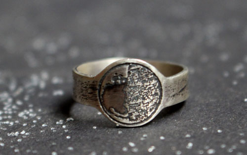 Fase de la luna, anillo lunar personalizable en plata