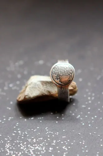Fase de la luna, anillo lunar personalizable en plata