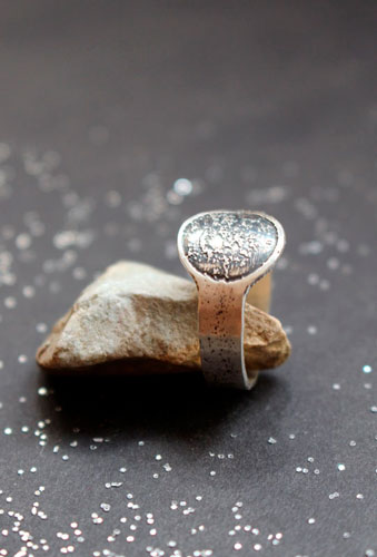 Fase de la luna, anillo lunar personalizable en plata
