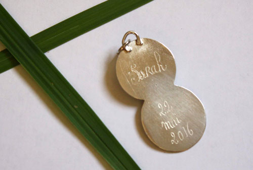 Festo, dije disco minoico de Festo en plata y ágata dendrítica