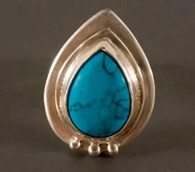 Firoza, anillo indio en plata y turquesa