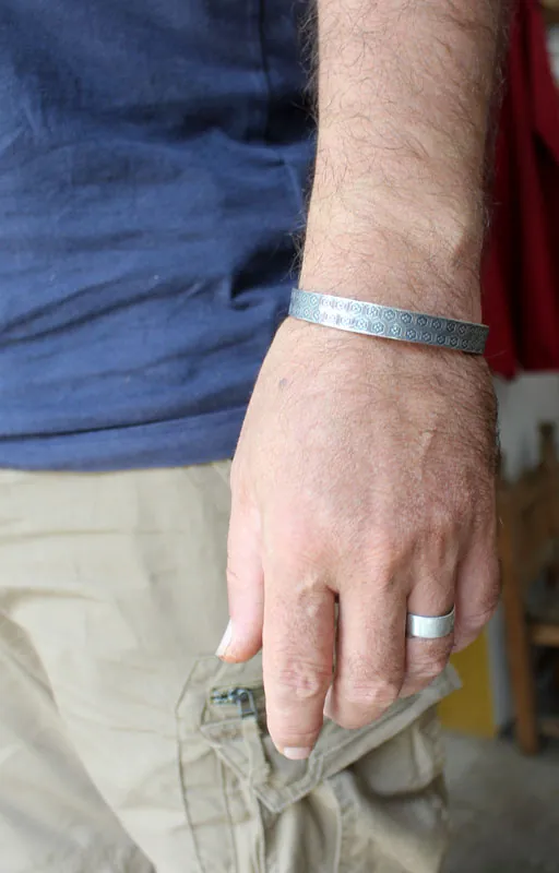 Flor de castaño, pulsera motivo tradicional japonés en plata