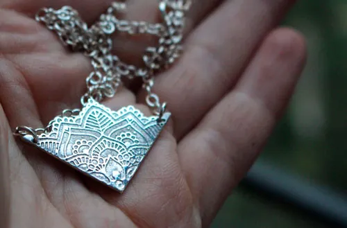 Flor de la vida, collar mandala de loto en plata
