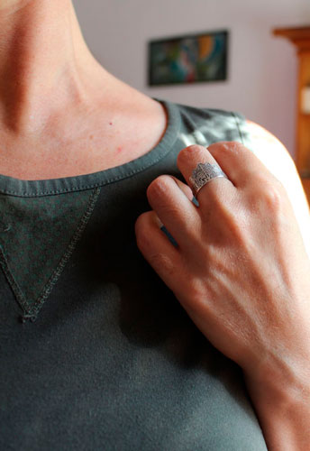 Flor del alma, anillo mandala floral en plata