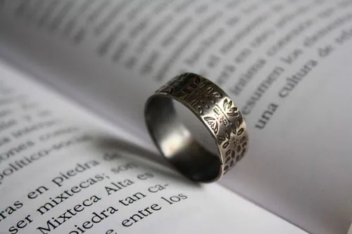 Flores del Nilo, anillo egipcio en plata
