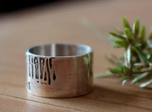 Follow your heart, anillo ciervo corazón del bosque en plata