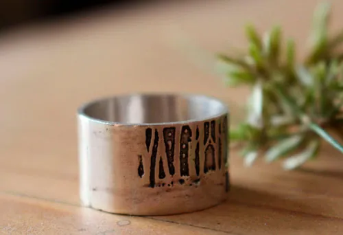 Follow your heart, anillo ciervo corazón del bosque en plata
