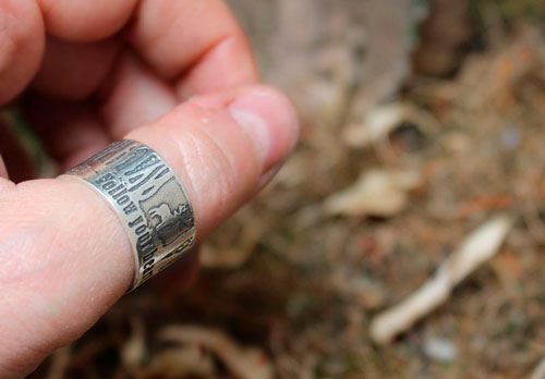 Follow your heart, deer heart of the forest ring in silver