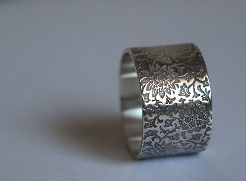 Forgotten garden, wildflower ring in sterling silver