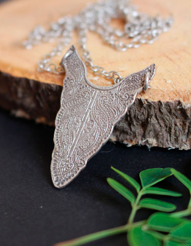 Fullness, bison totem necklace in sterling silver