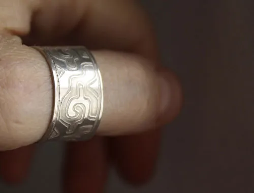 Ga Yixe, anillo mixteca prehispánico en plata