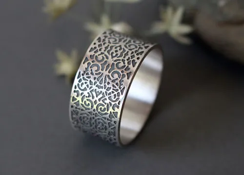 Gentleman, anillo dandy barroco en plata