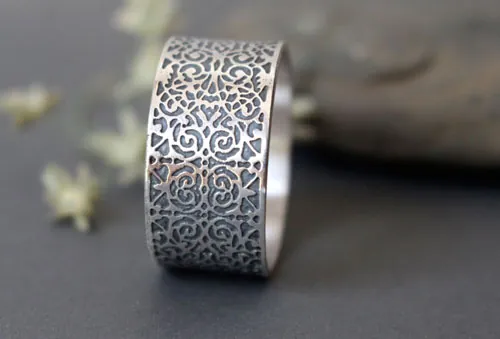 Gentleman, anillo dandy barroco en plata