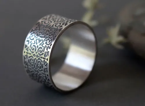 Gentleman, anillo dandy barroco en plata