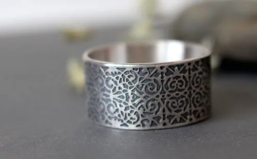 Gentleman, anillo dandy barroco en plata