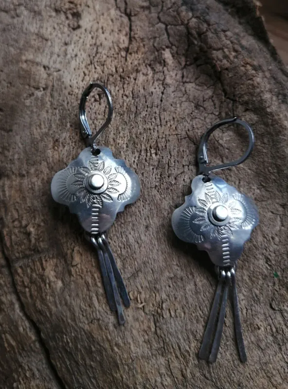 Halo, aretes estrella barroca en plata