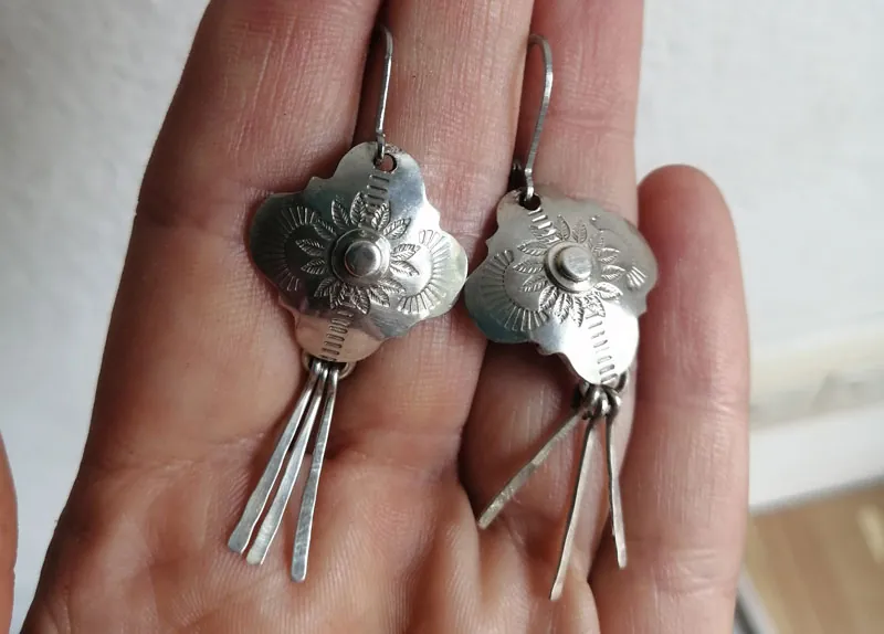 Halo, aretes estrella barroca en plata