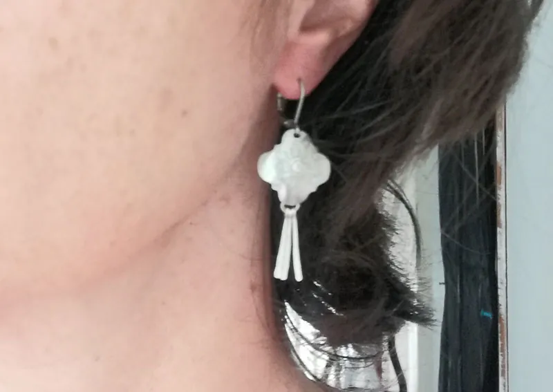Halo, aretes estrella barroca en plata