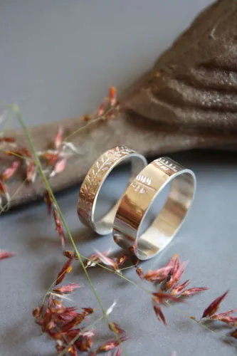 Harmonía vegetal, anillo de matrimonio botánico en plata