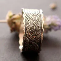 Helecho, anillo botánico en plata