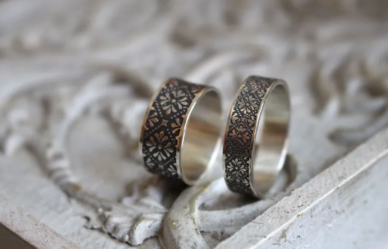 Helorian, anillo flor medieval en plata
