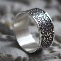 Helorian, anillo flor medieval en plata