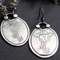Heracleum, aretes botánicos en plata
