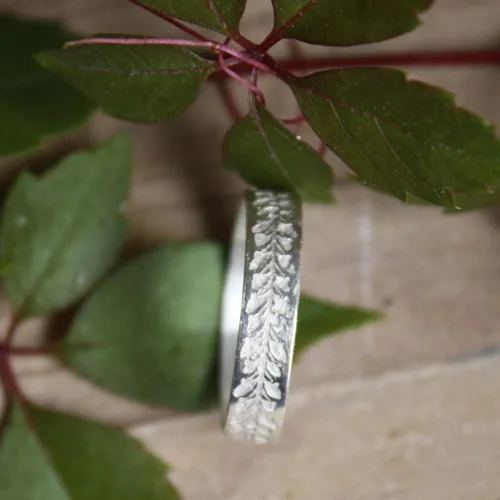 Hiedra, anillo vegetal en plata