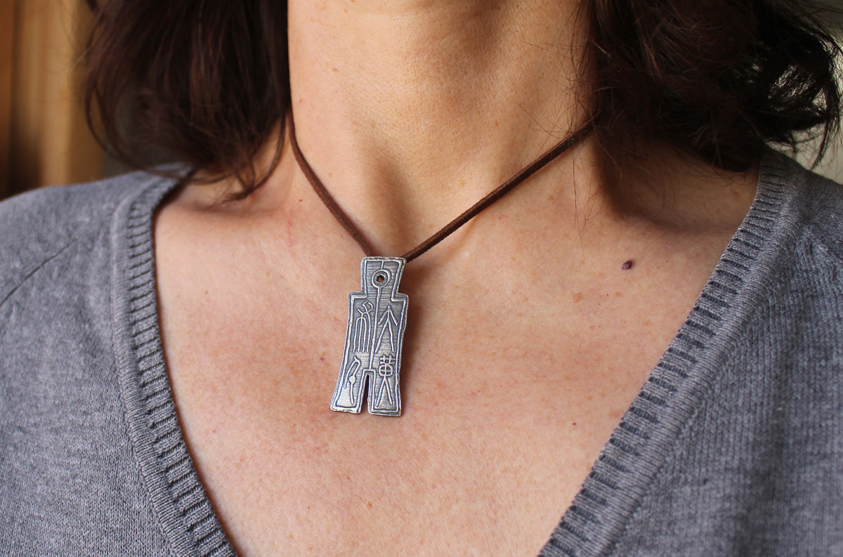 Huo Bu, collar moneda china imperial en plata