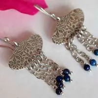 Huyana, aretes lluvia amerindia en plata y lapislázuli