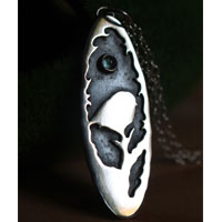 I will spread my wings, bird and branch necklace in silver and blue zircon